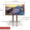 Accurate dimension of our 85" cinema smart TV and its floor stand.